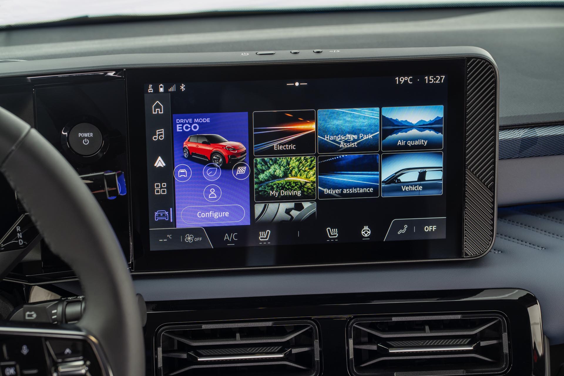 detailed infotainment screen showing ECO drive mode display
