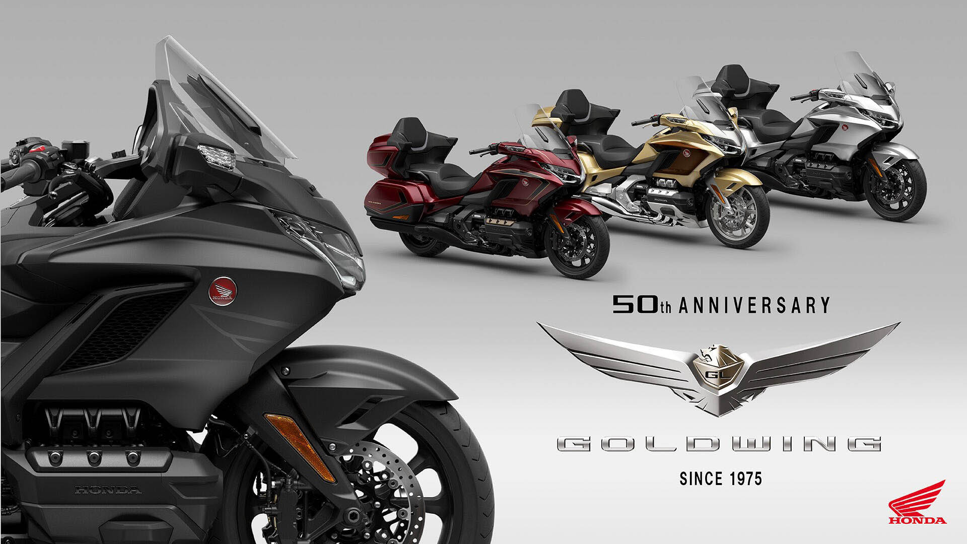 527595 25YM Honda GL1800 Gold Wing and Gold Wing Tour models celebrate half a